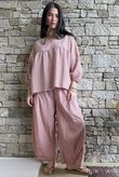 Arbi Gingham Peasant Smock Blouse Indian Red